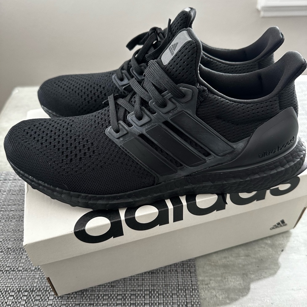 Adidas Black Ultraboost Athletic Shoes with Primeknit and Boost Technology